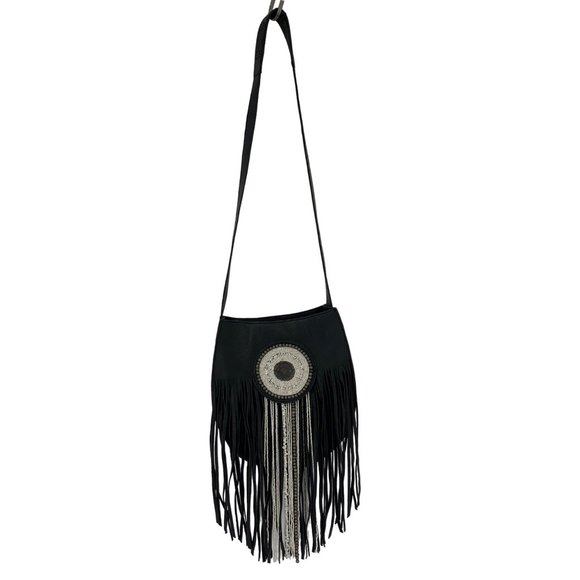 Sam Edelman Black Crossbody Bag with Fringe - Picture 2 of 12